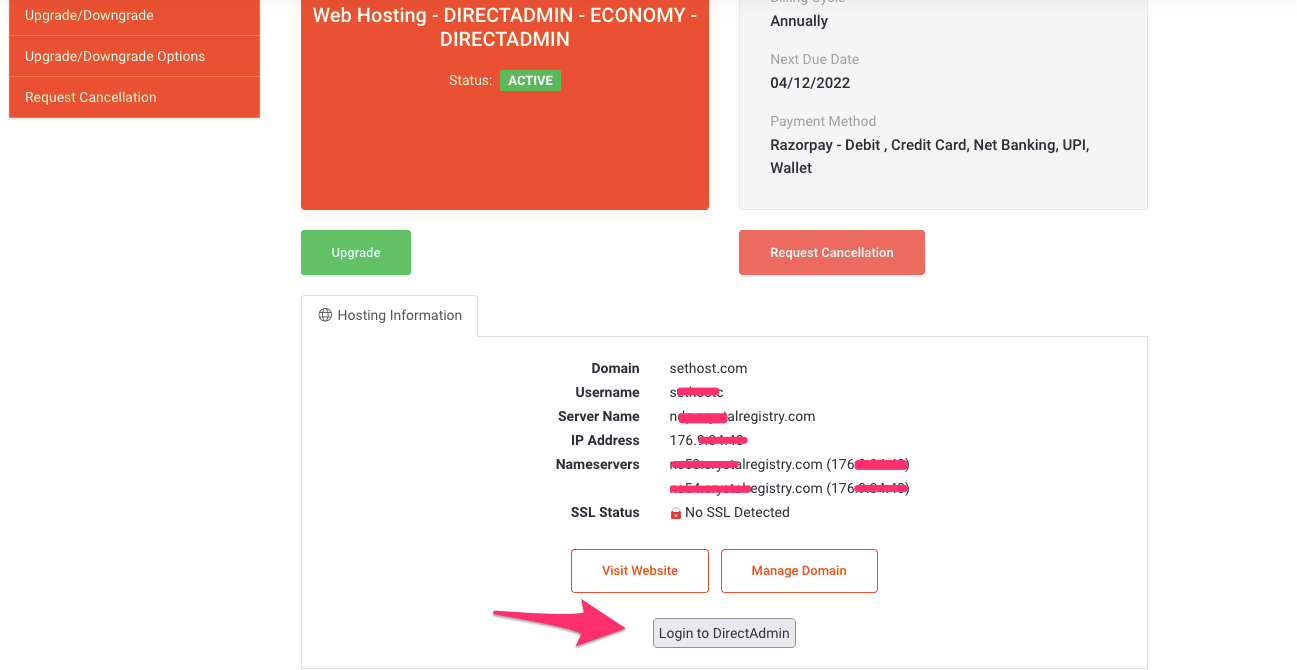 login-directadmin