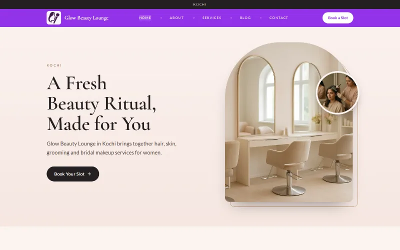Glow Beauty Lounge — Studio template