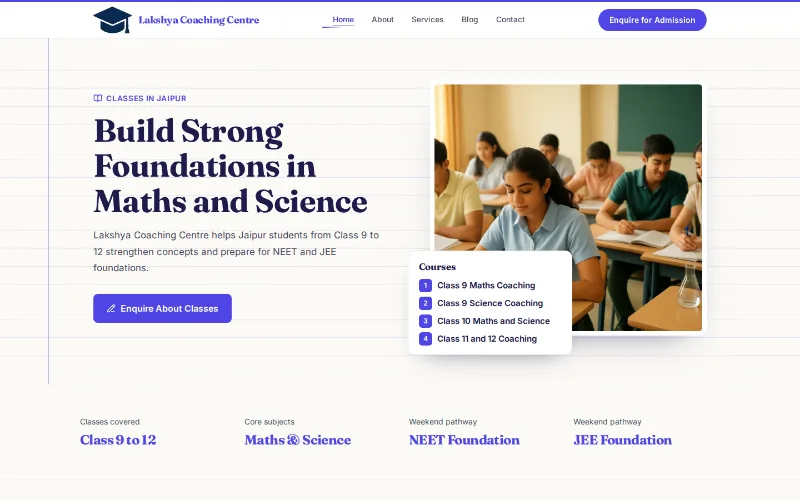 Lakshya Coaching Centre — Vidya template