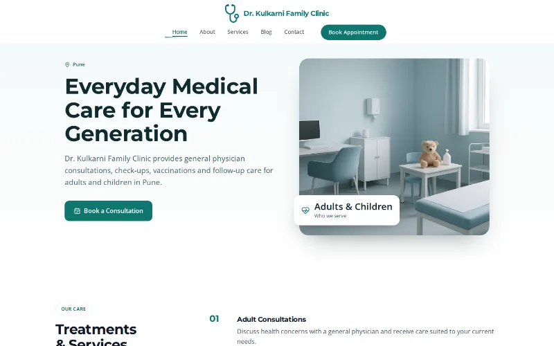 Dr. Kulkarni Family Clinic — Clinic template