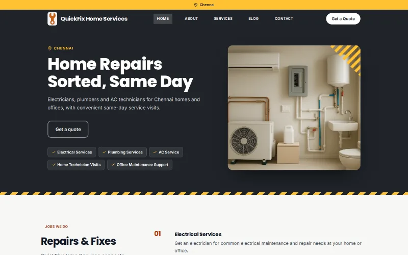 QuickFix Home Services — Swift template